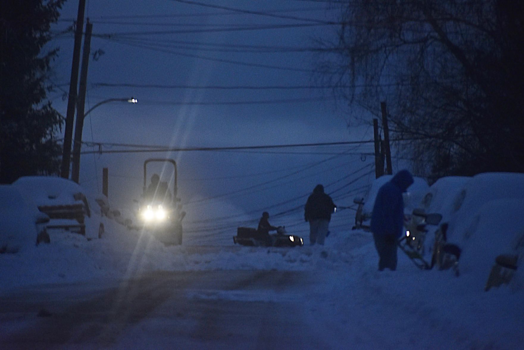 Early morning snow removal